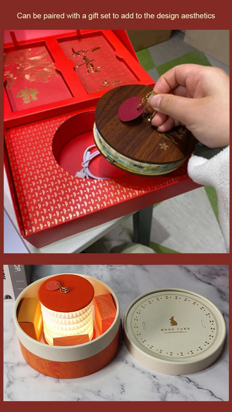 Night Light USB Portable Foldable Book Lamp Creative Gift For Bedroom Study Room Japanese-Style Lantern Decoration Night Light