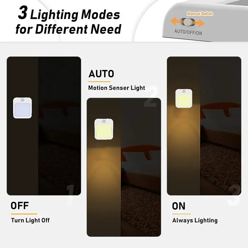 Night Light Motion Sensor With LED Light EU Plug Lamps Children'S Night Light Wireless Night Lamp For Bedside Table Bedroom Nigh