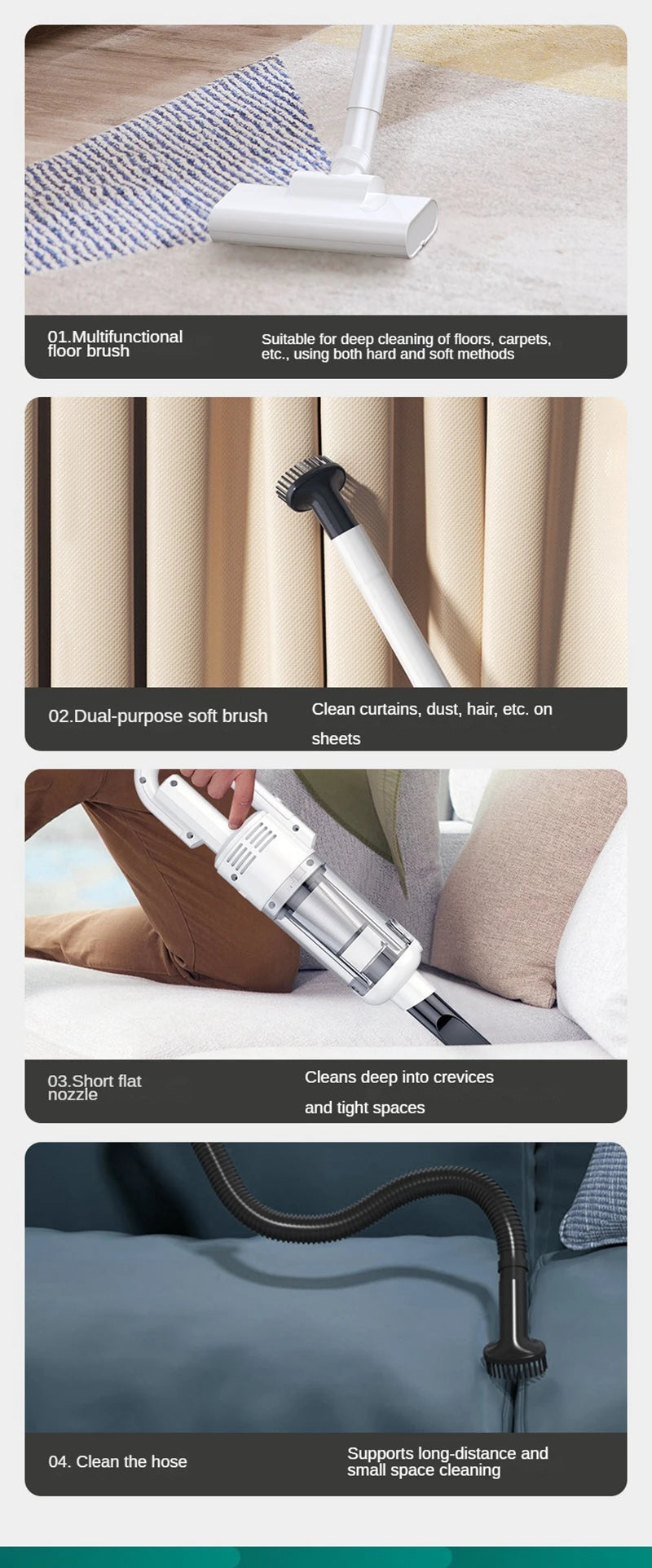 Multifunction Home-appliance 6500Pa Cleaning Machine Powerful Wireless Car Vacuum Cleaner Metal Strainer Portable Handheld