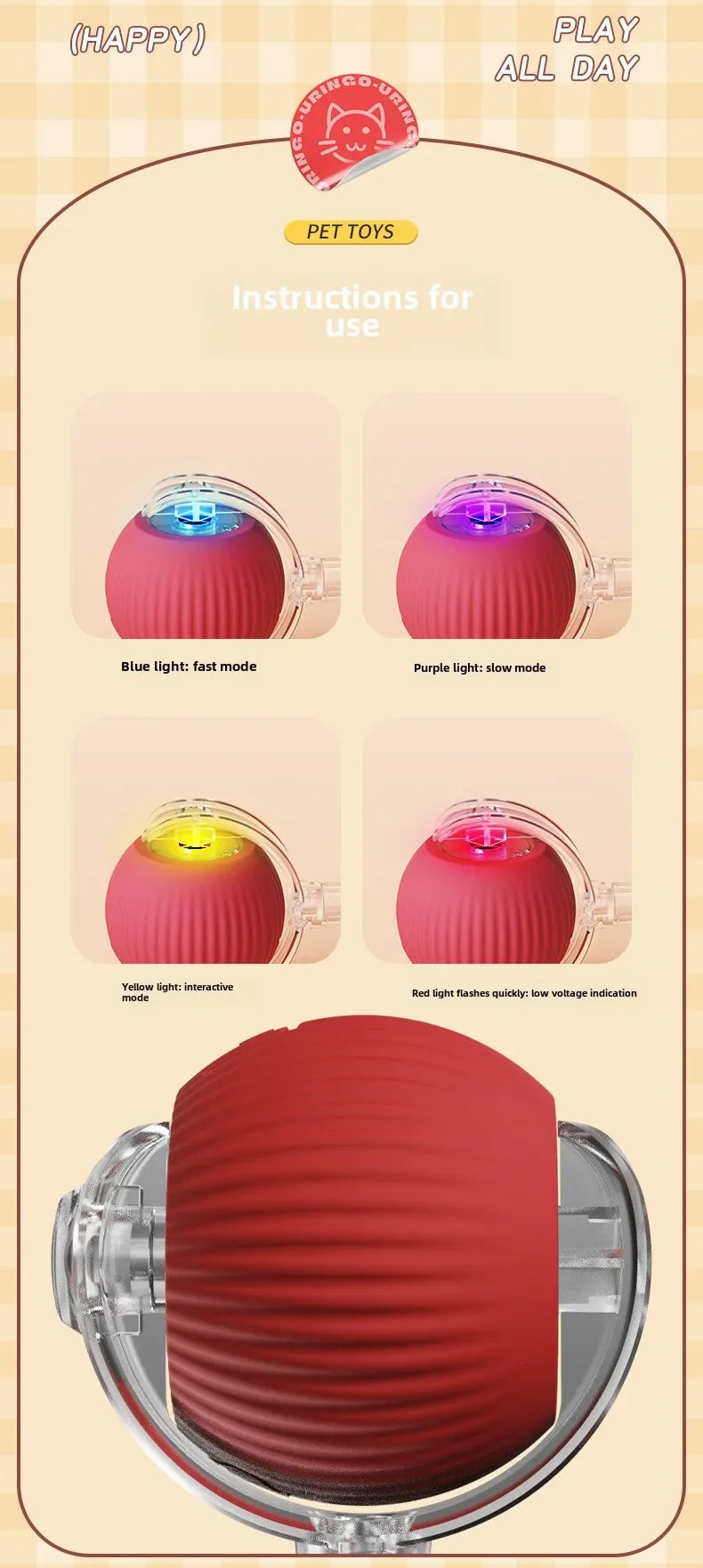 Interactive Dog Ball Automatic Puppy Toys for Puppies Dogs Toy Pet Balls Cats Products Intelligence Moving Small Supplies Home